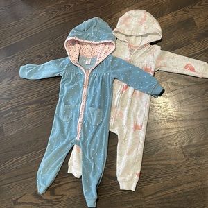 Two 24M zip front onesies- warm!